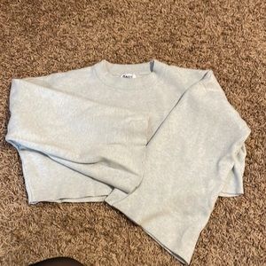 Crop, crewneck gray sweatshirt with bell flare arms, XS